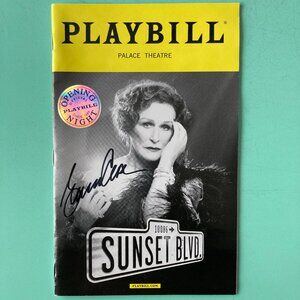 Glenn Close Signed Playbill Sunset Boulevard Silver Seal Opening Night 2017 Blvd